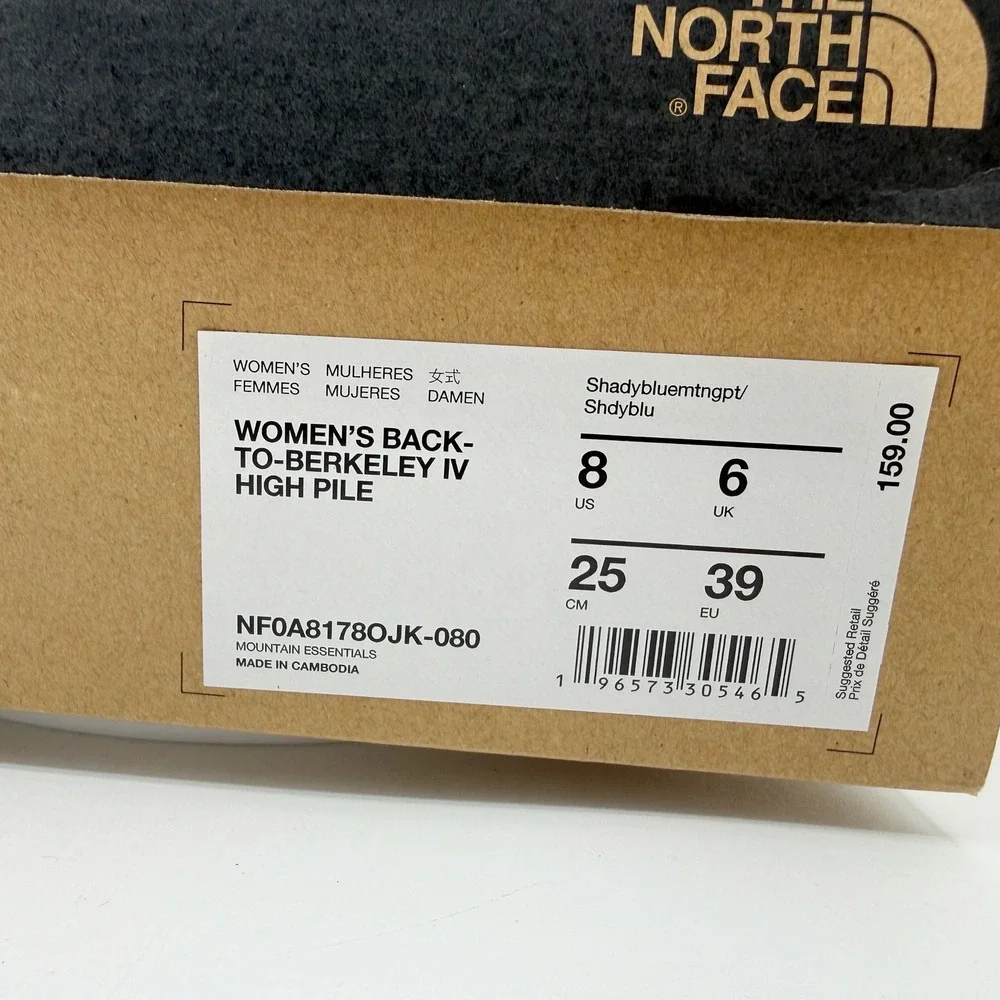 The North Face Womens Back To Berkeley IV High Pile Boot Size 8 Blue NEW